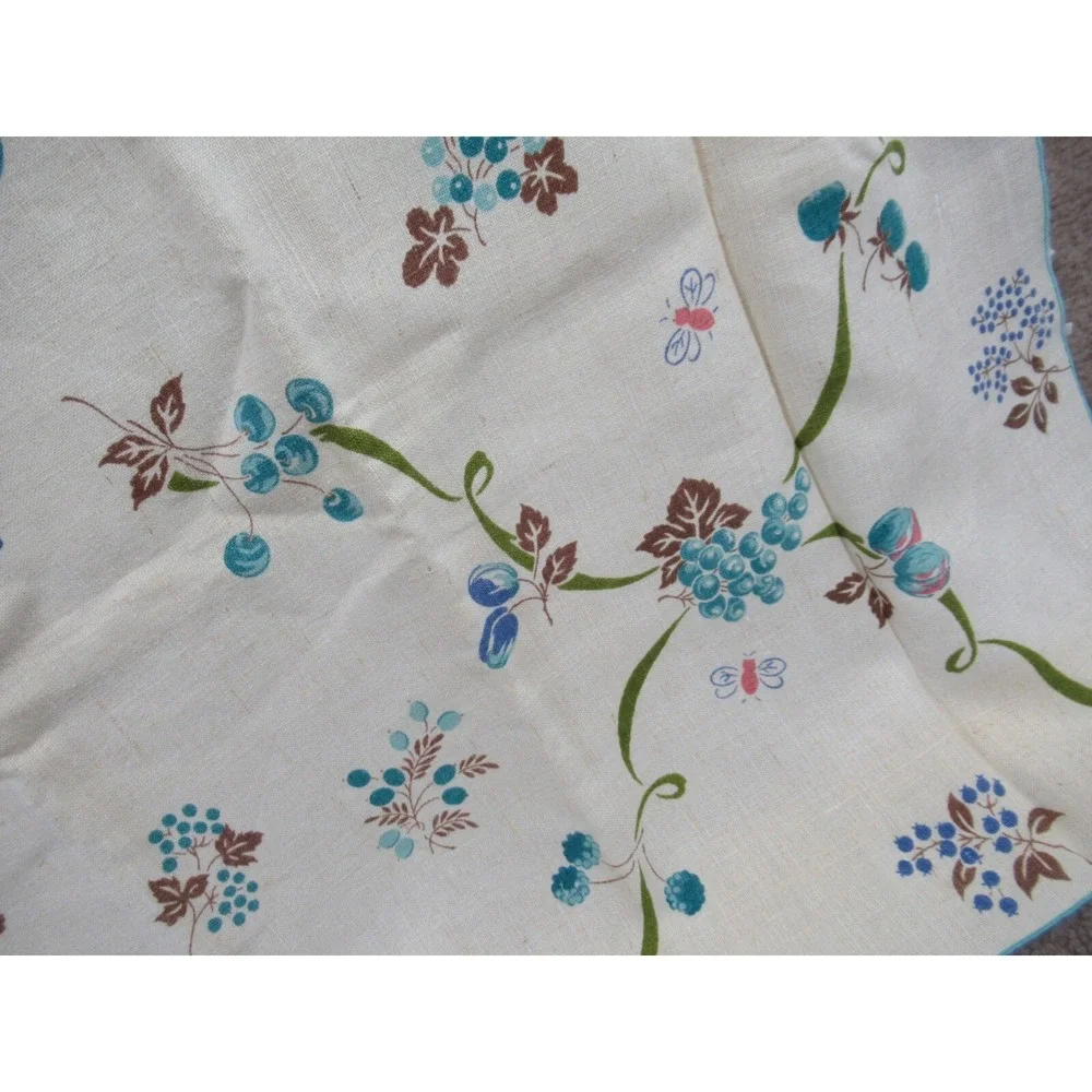 Vintage Fruit Print Cotton Blend Tablecloth 49